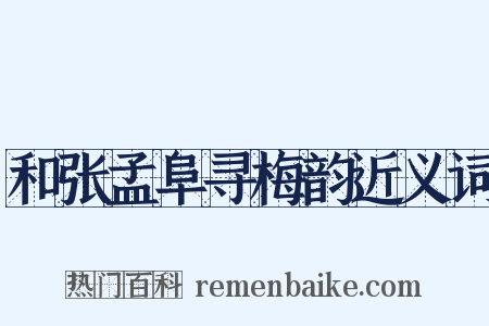 和张孟阜寻梅韵近义词是什么意思的图片